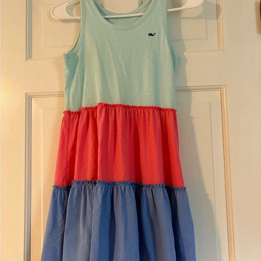 Vineyard Vines Green and Red Pleated Sundress